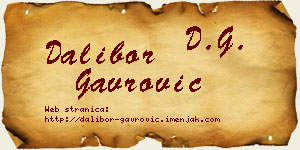 Dalibor Gavrović vizit kartica